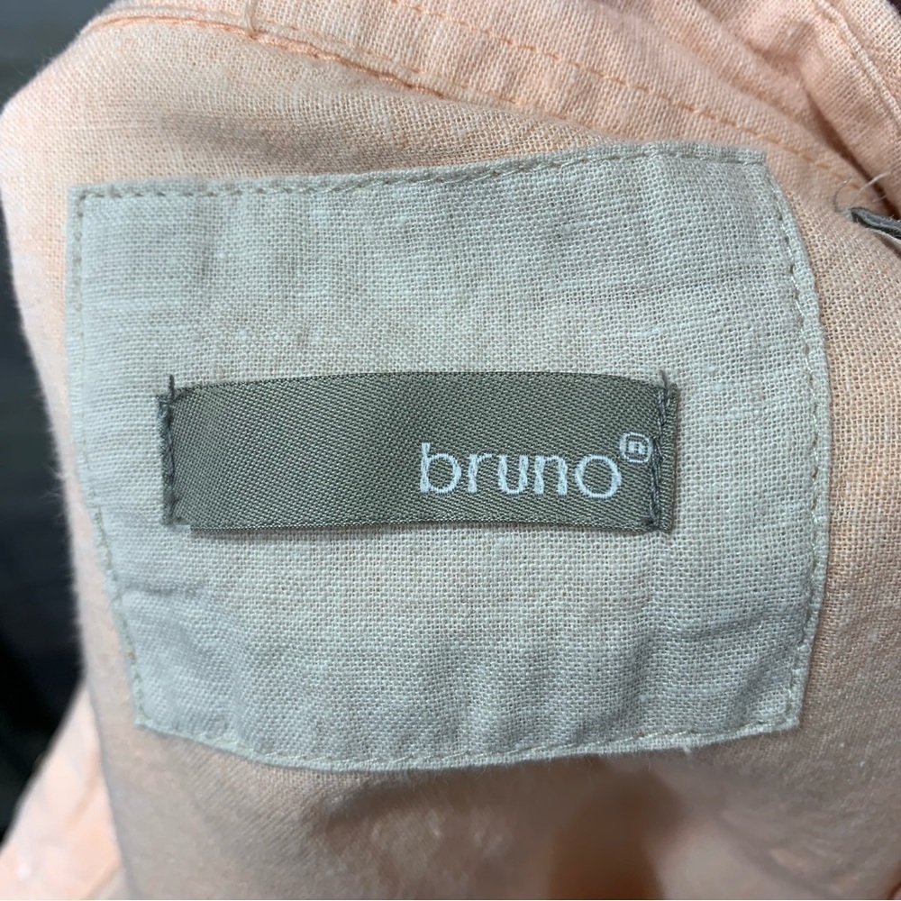 Bruno Men's Shirt Sz XL Peach Casual Button Up  Linen Cotton Blend Short Sleeve - Picture 8 of 12